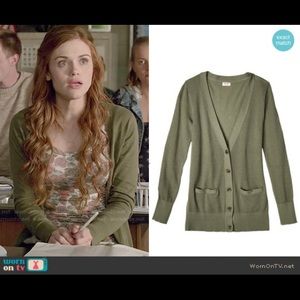 Mossimo Supply Co. Olive Green Lightweight Button-Up Cardigan